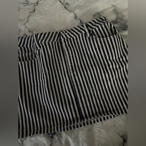 Elegant Black and White Striped Mini Skirt